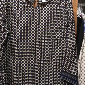 Kenar Blue and White Patterned Blouse